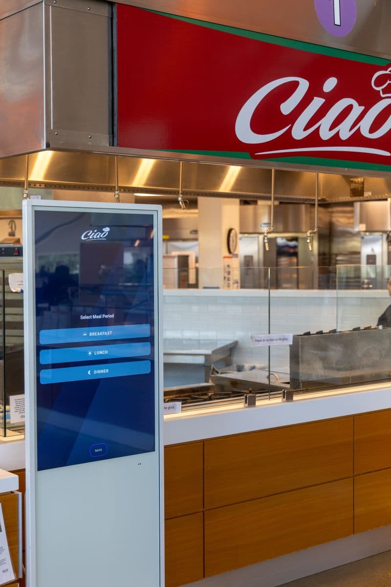 DineBoard's Android display app running at the Ciao station